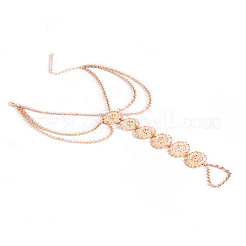 Alloy Flower Link Chain Layered Toe Ring Anklets for Women&nbsp;FS-WG5F2A8-01