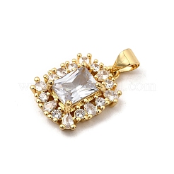 Brass Micro Pave Cubic Zirconia Pendants&nbsp;KK-I360-010G-02