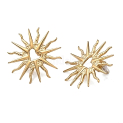 女性用サン304ステンレススチールスタッドピアス  18KGP本金メッキ  30x30mm&nbsp;EJEW-A157-01G