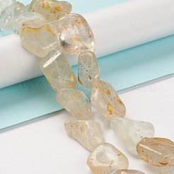 ナチュラルホワイトトパーズビーズ連売り  ナゲット  16~ 23x17~18.5x10.5~12mm  穴：0.8mm  約19~21個/連  15.75~16.54インチ（40~42cm）&nbsp;G-C027-01