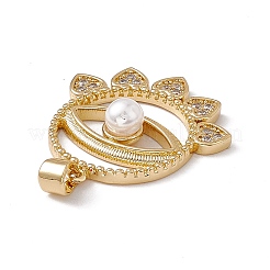 Brass Micro Pave Cubic Zirconia Pendants&nbsp;KK-B061-04G