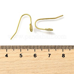 304ステンレススチールピアスフック  フラットラウンド  18KGP本金メッキ  20.5x6x13.5mm  穴：1.2mm  ピン：0.8mm&nbsp;X-STAS-B087-09A-G
