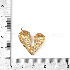 304ステンレスペンダント  ハートチャーム  ゴールドカラー  24.5x23.5x4.5mm  穴：2mm&nbsp;LS-STAS-B092-10G