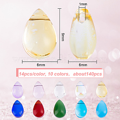 140Pcs 10 Styles Imitation Jade & Transparent Glass Pendants&nbsp;GLAA-GO0001-04
