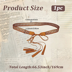 Bohemian Imitation Leather Tassel Wrap Chain Belts&nbsp;AJEW-WH20033-096AS-C