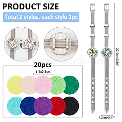 2Pcs 2 Styles Stainless Steel Watch Band Bracelets&nbsp;BJEW-HS0001-15B