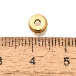 304ステンレススチールスペーサービーズ  フラットラウンド/ディスク  ゴールドカラー  6x2mm  穴：1.8mm&nbsp;STAS-R140-02G