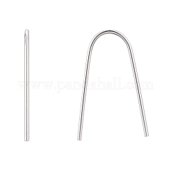 ロジウムメッキ 925 スターリングシルバー ピアスフック  プラチナ  20x13.5mm  ピン：1mm&nbsp;STER-G014-01P