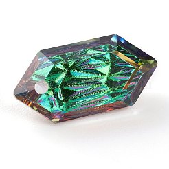 エンボスガラスラインストーンペンダント  双円錐形  多面カット  20x10x5.5mm  穴：1.6mm&nbsp;GLAA-J101-02B-001VO