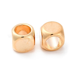真鍮ビーズ  カドミウムフリー＆ニッケルフリー＆鉛フリー  キューブ  18KGP本金メッキ  8x8x8mm  穴：5.5mm&nbsp;KK-D360-29G