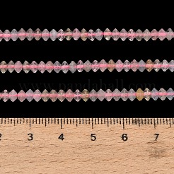 天然石モルガナイトビーズ連売り  双円錐形  多面カット  4x2.5mm  穴：0.6mm  約154~156個/連  15.24~15.39インチ（38.7~39.1cm）&nbsp;GG-CBAA9B4-A13-03