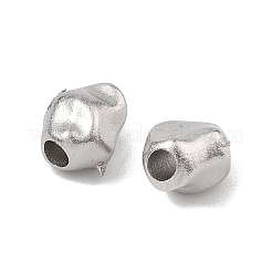 304ステンレス鋼のハンマービーズ  ナゲット  ステンレス鋼色  6.5x5.5x5.5mm  穴：1.8mm&nbsp;STAS-B127-01P-10