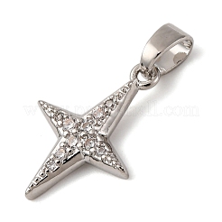Brass Micro Pave Cubic Zirconia Pendants&nbsp;KK-P308-61P