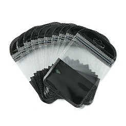 プラスチック製再封可能包装袋 30個  トップセルフシールパウチ  窓付き  長方形  ブラック  11x7x0.24cm&nbsp;OPP-FS0001-08B