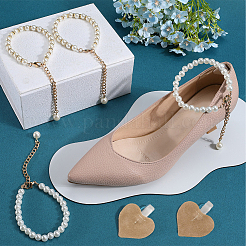 2 Sets 2 Styles Plastic Imitation Pearl Beaded Shoelace Bands&nbsp;FIND-GF0007-06A