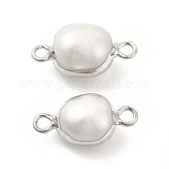 Natural Pearl Connector Charms&nbsp;PEAR-P004-50P