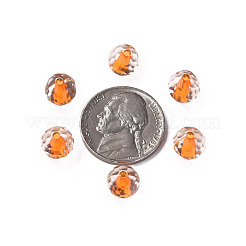 透明なアクリルビーズ  ラウンド  多面カット  ダークオレンジ  8mm  穴：1.6mm  約1810個/500g&nbsp;MACR-S373-133-T02