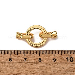 リング 真鍮 マイクロパヴェ クリアキュービックジルコニア フォールドオーバークラスプ  ニッケルフリー  18KGP本金メッキ  30mm&nbsp;KK-Z121-22G-02