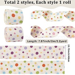 4m 2色 水玉模様 布 シルク リボン ヘッドバンド  ミックスカラー  40~42mm&nbsp;AJEW-DJ0005-70