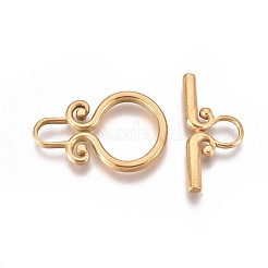 Ion Plating(IP) 304 Stainless Steel Toggle Clasps&nbsp;STAS-L247-004G