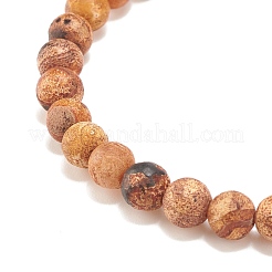 Round Natural Agate Stretch Beaded Bracelets&nbsp;BJEW-JB08196-01