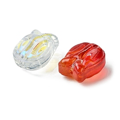 透明ガラスビーズ  チューリップの花/葉  ミックスカラー  6.5~12x9~14x4.5~7mm  穴：1~1.2mm  90個/箱&nbsp;GLAA-FS0001-79