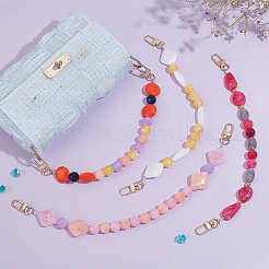 4Pcs 4 Style Resin Imitation Gemstone Beaded Bag Handles&nbsp;FIND-PH0009-46A