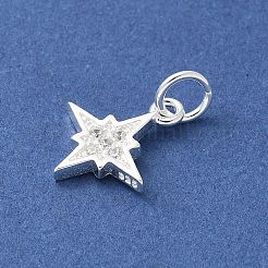 S925 スターリングシルバー マイクロパヴェ キュービックジルコニア ペンダント  銀  13x10.5x1.5mm&nbsp;STER-H115-02B-S