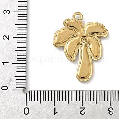 オーシャンシリーズ 304 ステンレススチール エナメルペンダント  ゴールドカラー  ココヤシの木  26.5x20.5x2mm  穴：1.6mm&nbsp;STAS-K308-02C-G