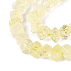 天然レモンクォーツ（加熱）ビーズ連売り  ナゲット  多面カット  7~8x10~14x10~14mm  穴：1mm  約50~53個/連  14.96~15.55''（38~39.5センチメートル）&nbsp;G-D091-A31