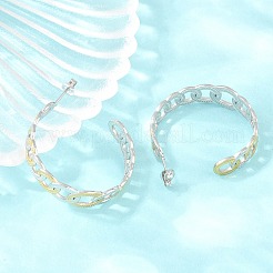 女性用304ステンレススチール楕円スタッドピアス  ハーフフープピアス  イオンプレーティング（ip）  ゴールデン·ステンレス鋼色  34x10mm&nbsp;SA-CBA45D5-31GP