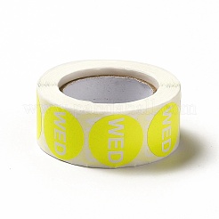 紙ステッカーロール  DIY スクラップブッキングクラフト用のラウンドドットデカール  週  きいろ  25mm  500PCS /ロールについて&nbsp;LS-STIC-E002-02C