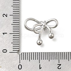 真鍮チャーム  ちょう結びのチャーム  プラチナ  14x17.5x5mm  穴：2x3mm&nbsp;LS-KK-U061-11P