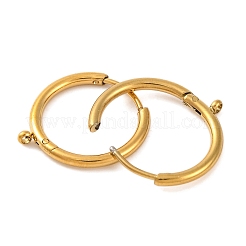 Ion Plating(IP) 304 Stainless Steel Hoop Earring Findings&nbsp;STAS-G339-01G