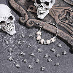 50Pcs Skull Alloy European Beads&nbsp;MPDL-PA0001-02