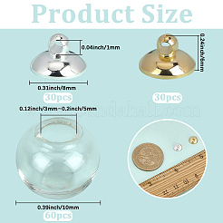60Pcs Round Mechanized One Hole Blown Glass Globe Ball Bottles&nbsp;BLOW-PA0001-03A