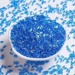 MIYUKIクォーターティラビーズ  日本製シードビーズ  2穴  （qtl261)透明サファイアab  5x1.2x1.9mm  穴：0.8mm  約4800個/100g&nbsp;SEED-J020-QTL261