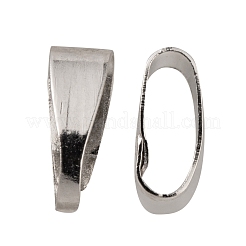 ベイルにプラチナ真鍮スナップ  ペンダント用  7x3x3mm  穴：6x2mm&nbsp;X-KK-M029-02P