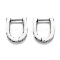 変色しにくい304ステンレススチール製フープピアス  uの形状  ステンレス鋼色  13x11x3mm  ピン：1mm&nbsp;STAS-H156-12B-P