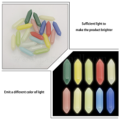 20Pcs 10 Colors  Synthetic Luminous Stone Double Terminated Points&nbsp;FIND-CA0007-91