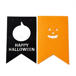 16色旗フェルトオーナメント2個。  ナイロンロープとプラスチックピンで  ハロウィン吊り飾り  パーティーギフトの家の装飾  カボチャ模様  239x150x1mm  穴：3.5mm&nbsp;DIY-B054-02C
