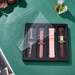 4-Slot Wooden Watch Band Storage Cases with Visible Lid&nbsp;CON-WH0110-298B