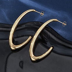 J-Shaped 304 Stainless Steel Stud Earrings&nbsp;LS-EJEW-A125-19G
