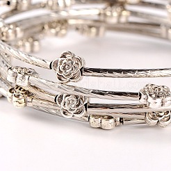 Brass Tube 5-Loops Wrap Bracelets&nbsp;BJEW-JB01704-01