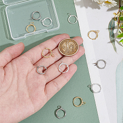 12Pcs 3 Colors 201 Stainless Steel Huggie Hoop Earring Findings&nbsp;STAS-UN0057-49