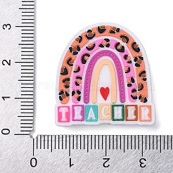 シリコーン焦点ビーズ  レインボー  スミレ  28x27x7mm  穴：3mm&nbsp;SIL-S005-04