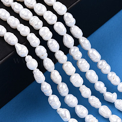 天然養殖淡水パールビーズ連売り  ケシパールバロックビーズ  ライス  貝殻色  5~6x3.5~4mm  穴：0.7~0.8mm  約61~65個/連  13.78インチ（35cm）&nbsp;PEAR-N012-03K