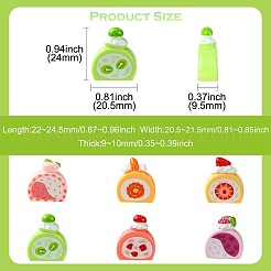 36個 6スタイル 樹脂製食品模型彫刻ディスプレイ装飾  人形用  混合図形  22~24.5x20.5~21.5x9~10mm  6個/スタイル&nbsp;DIY-CJ0003-15