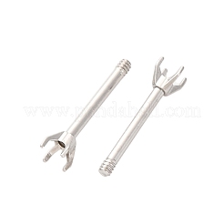 304ステンレススチールスタッドピアス金具  ステンレス鋼色  トレイ：2mm  9x2.5mm  ピン：0.8x8mm&nbsp;STAS-B091-02A-01P