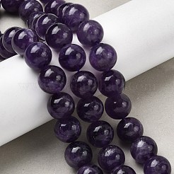 ラウンド天然のアメジスト天然石ビーズ連売り  12mm  穴：1mm  約33個/連  14.9インチ&nbsp;G-J333-01-12mm